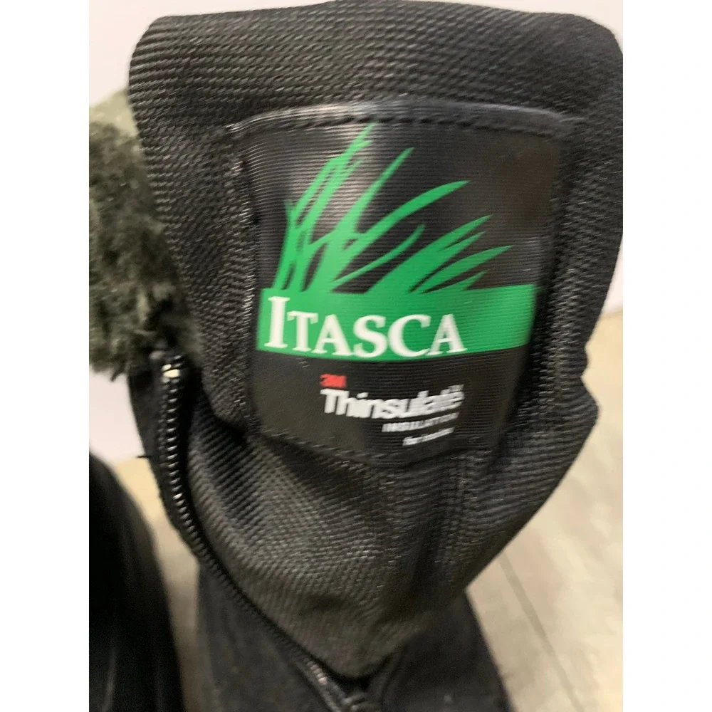 Itasca Snowslide Winter Boots 3M Thinsulate Waterproof Warm Black Fur Shoes 8